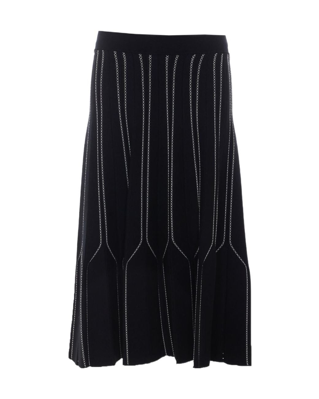 Elisabetta Franchi Black Origami Knit Skirt