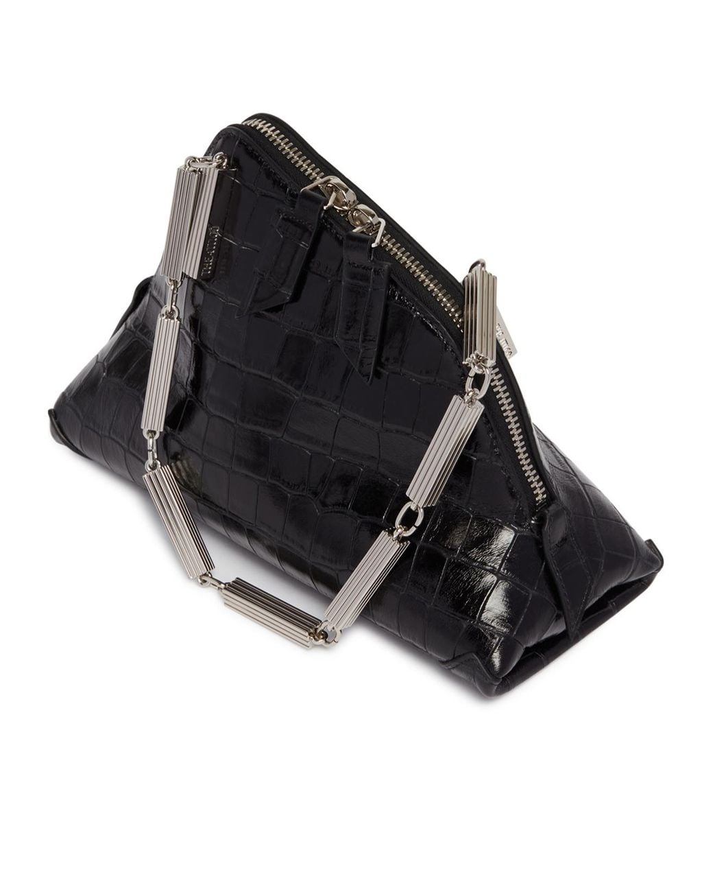 The Attico Black The La Scala Textured Clutch Bag