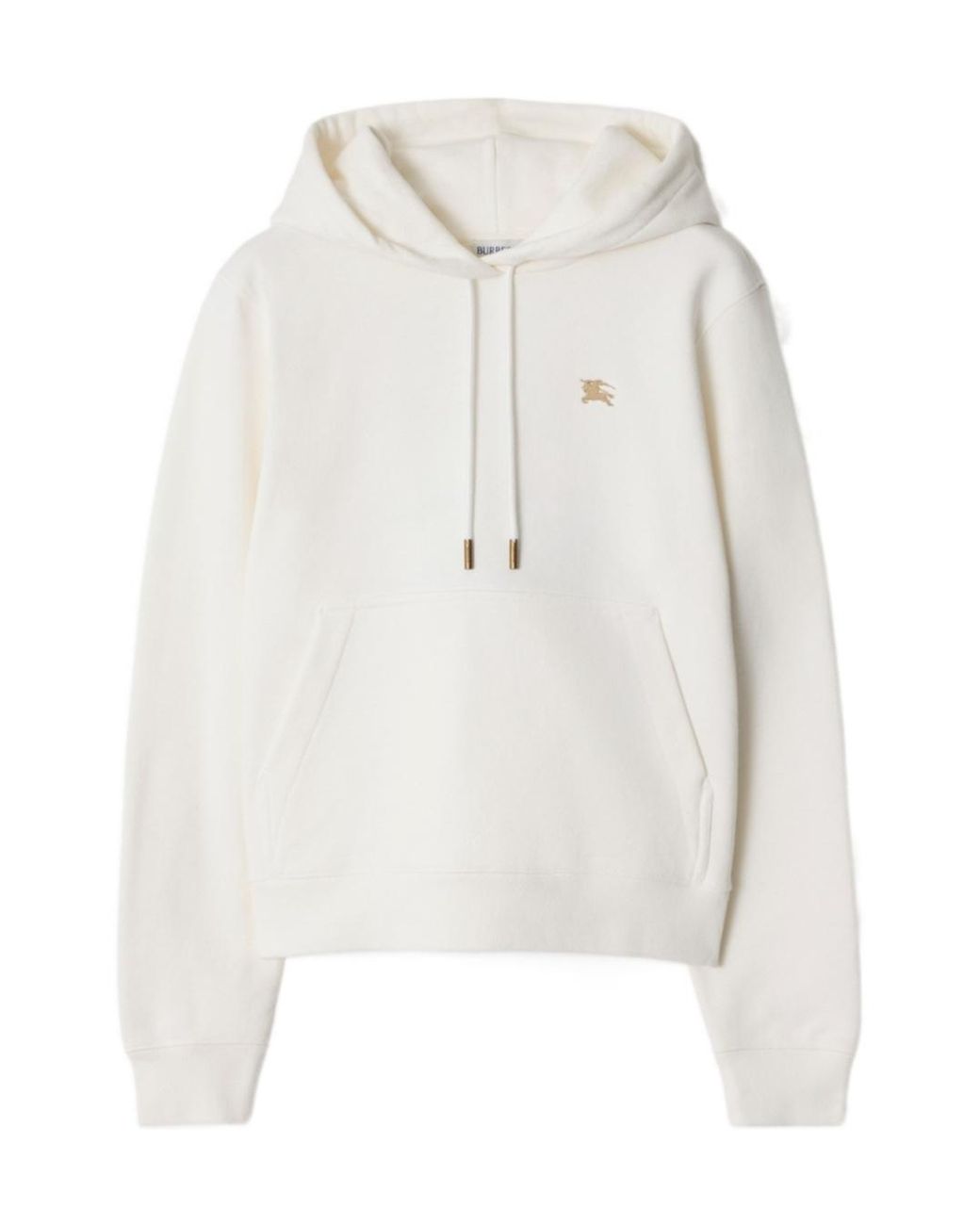 Burberry White Ekd Embroidered Drawstring Hoodie