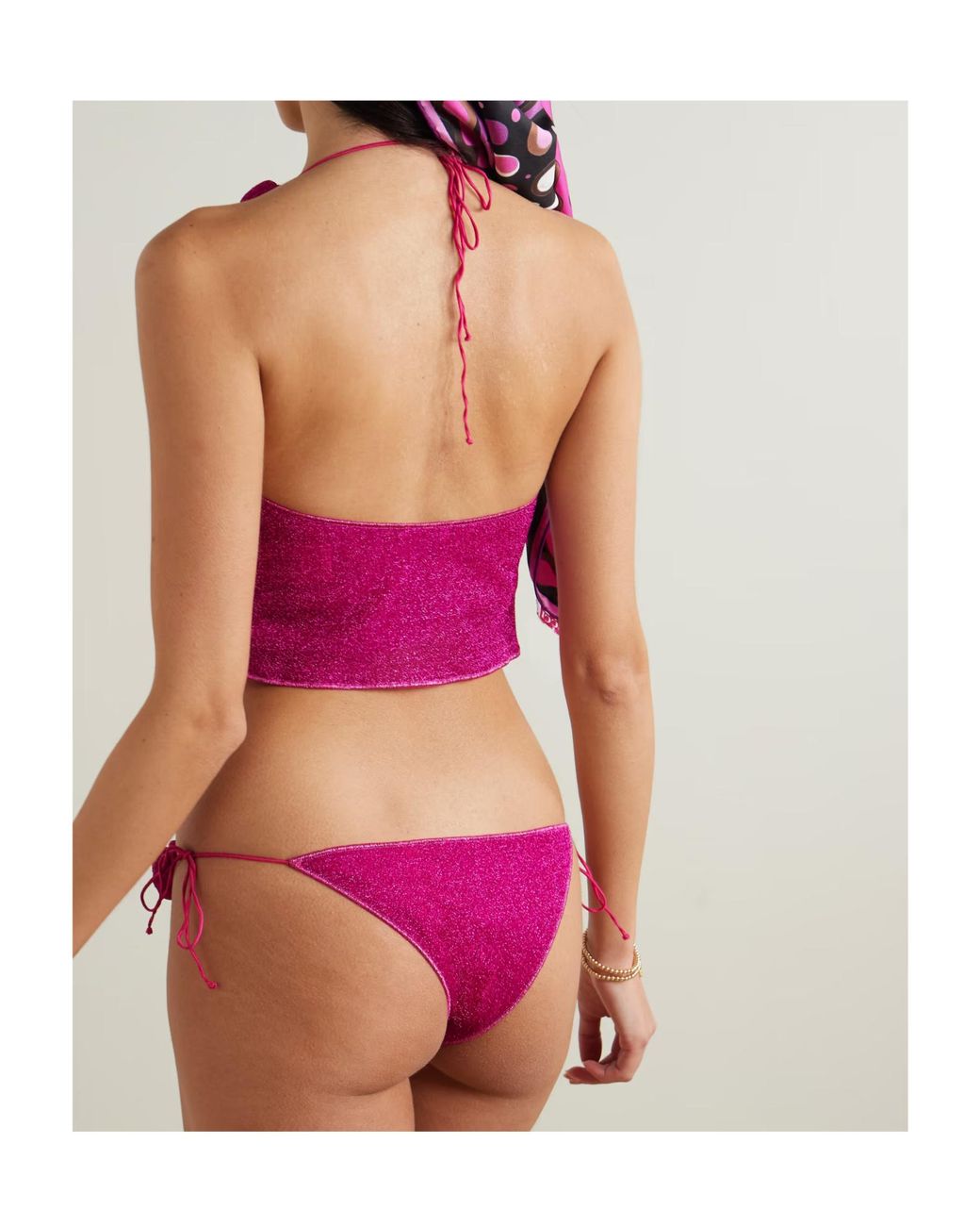 Oseree Purple Tie Detail Bikini