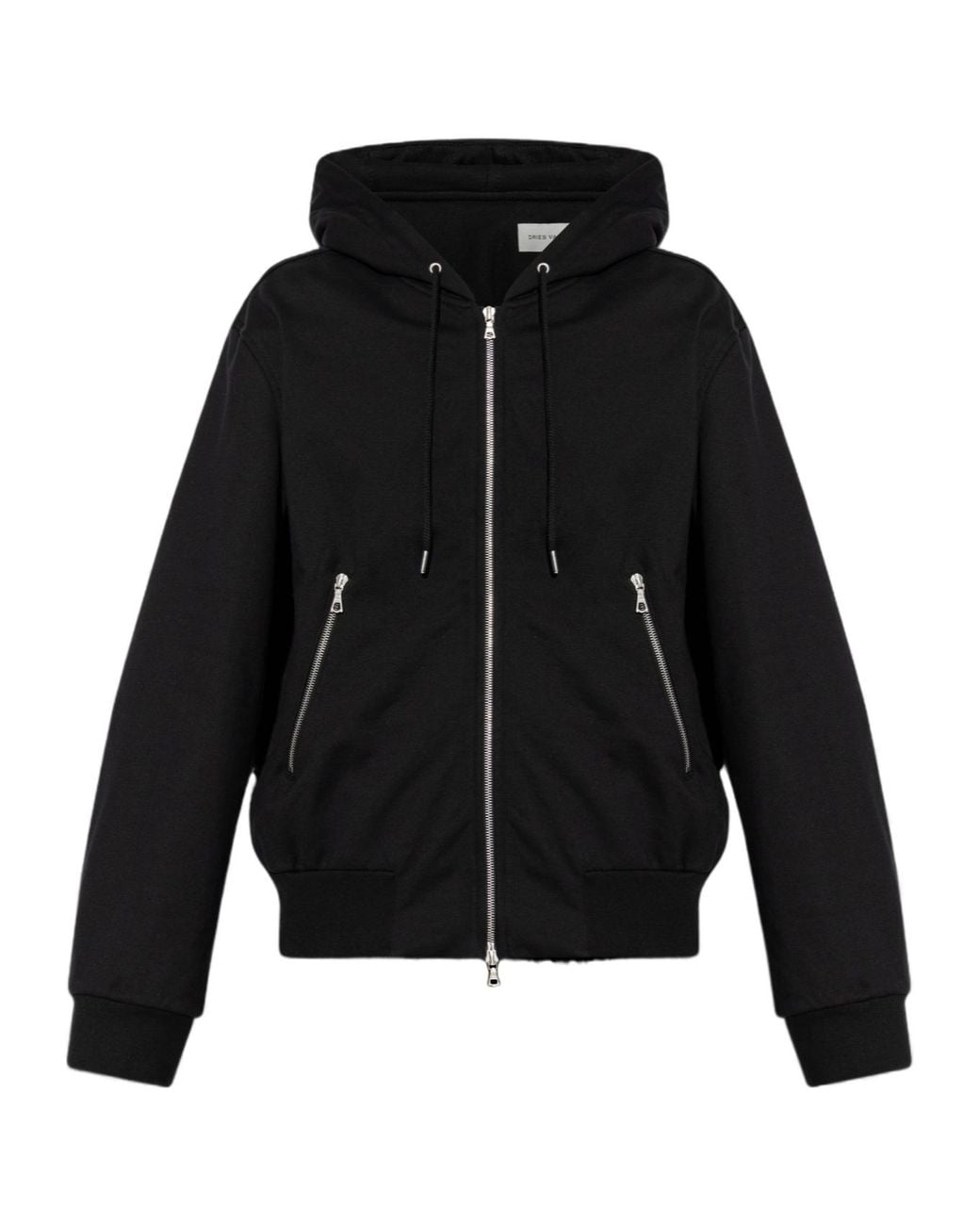 Dries Van Noten Black Schwarz Kapuzenpullover for men
