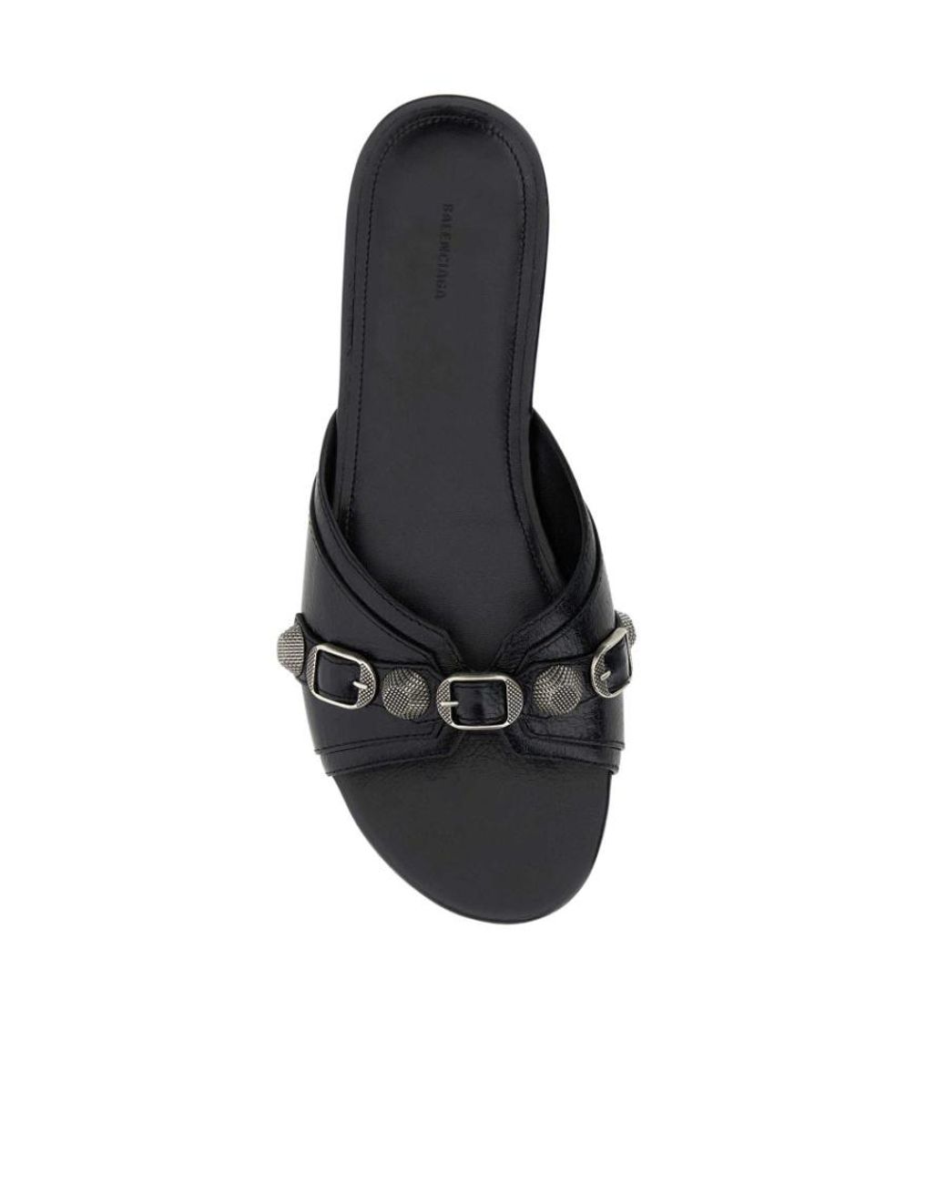 Balenciaga White Cagole Open-Toe Slippers