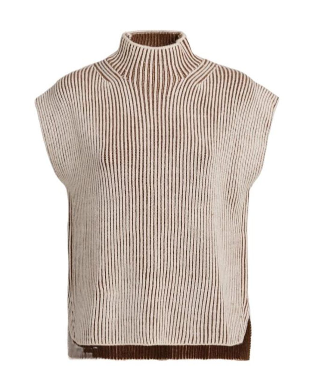 Varley White High-Necked Sleeveless Sweater