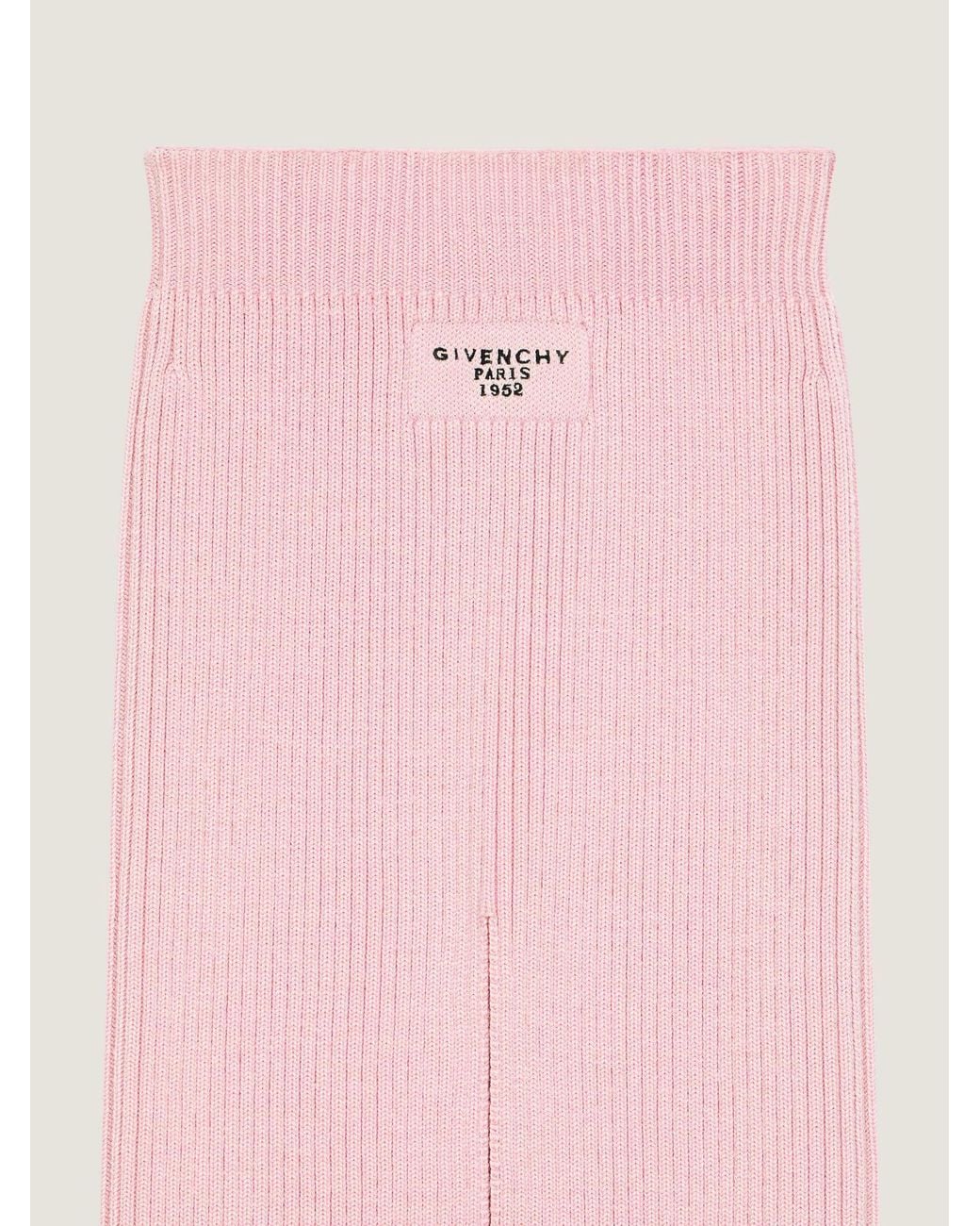 Givenchy Pink Rubbed-Knit Midi Pencil Skirt