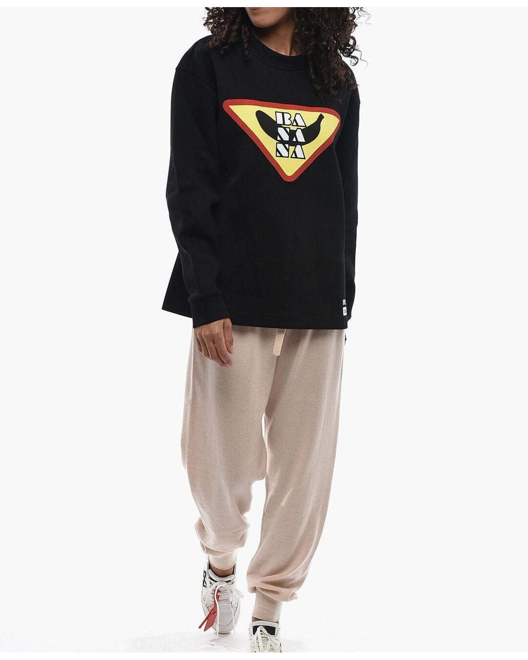 Prada Black Crewneck Sweatshirt With Front Print