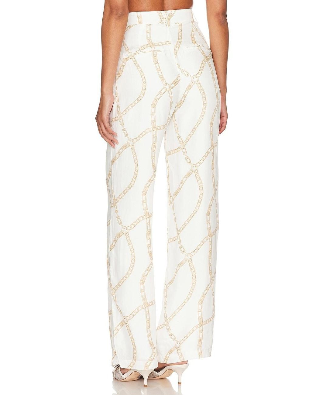 Anine Bing White Chain Link-Print Trousers