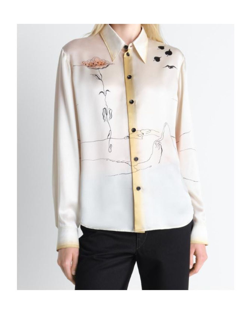 Lemaire White Printed Panel Shirt