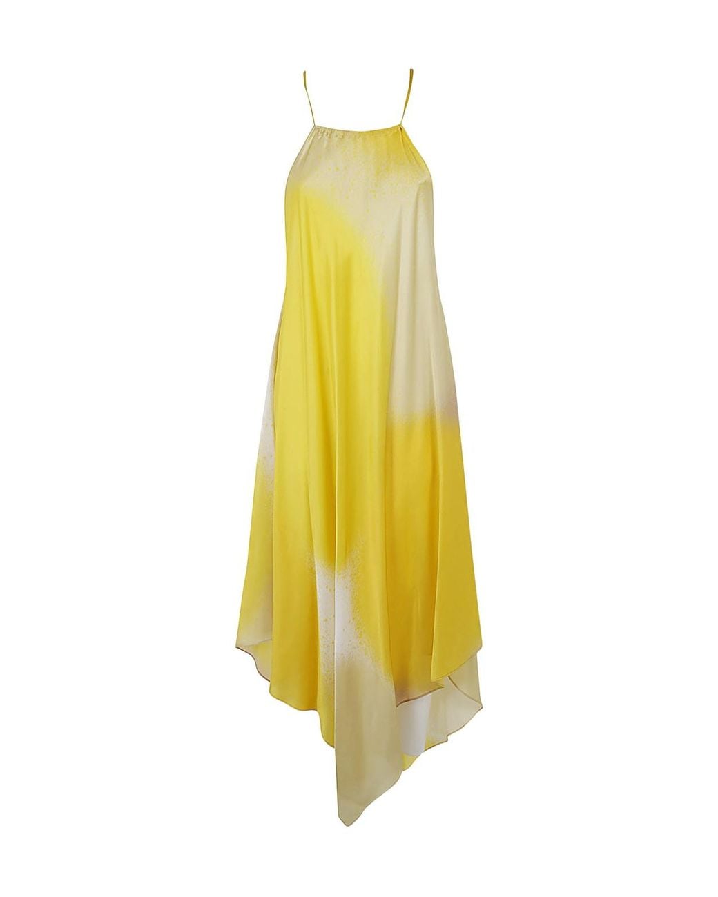 Gianluca Capannolo Yellow Handkerchief Hem Dress