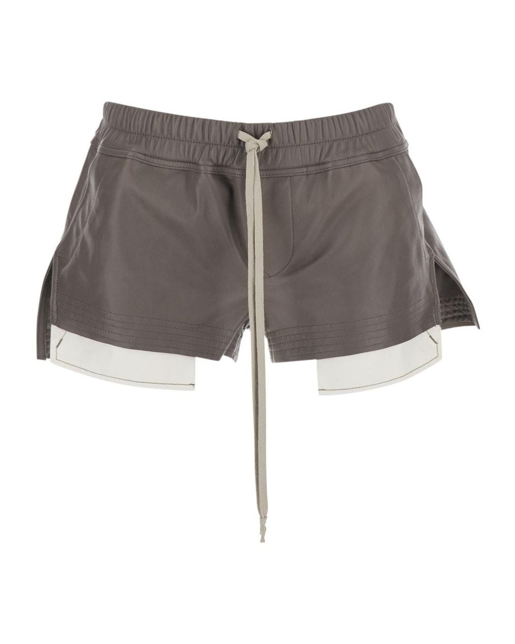 Rick Owens Gray Vent Detail Drawstring Shorts