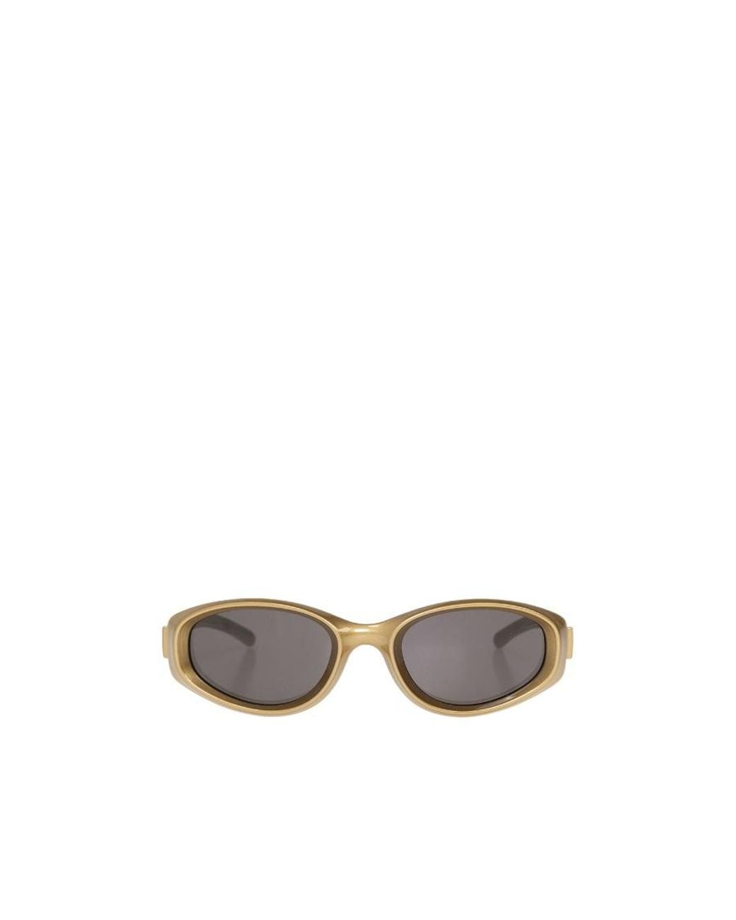 Bottega Veneta White Eyewear Oval Frame Sunglasses