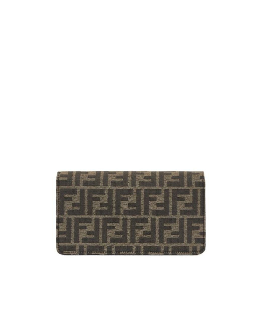 Fendi Metallic Baguette Ff Jacquard Chain-Linked Wallet