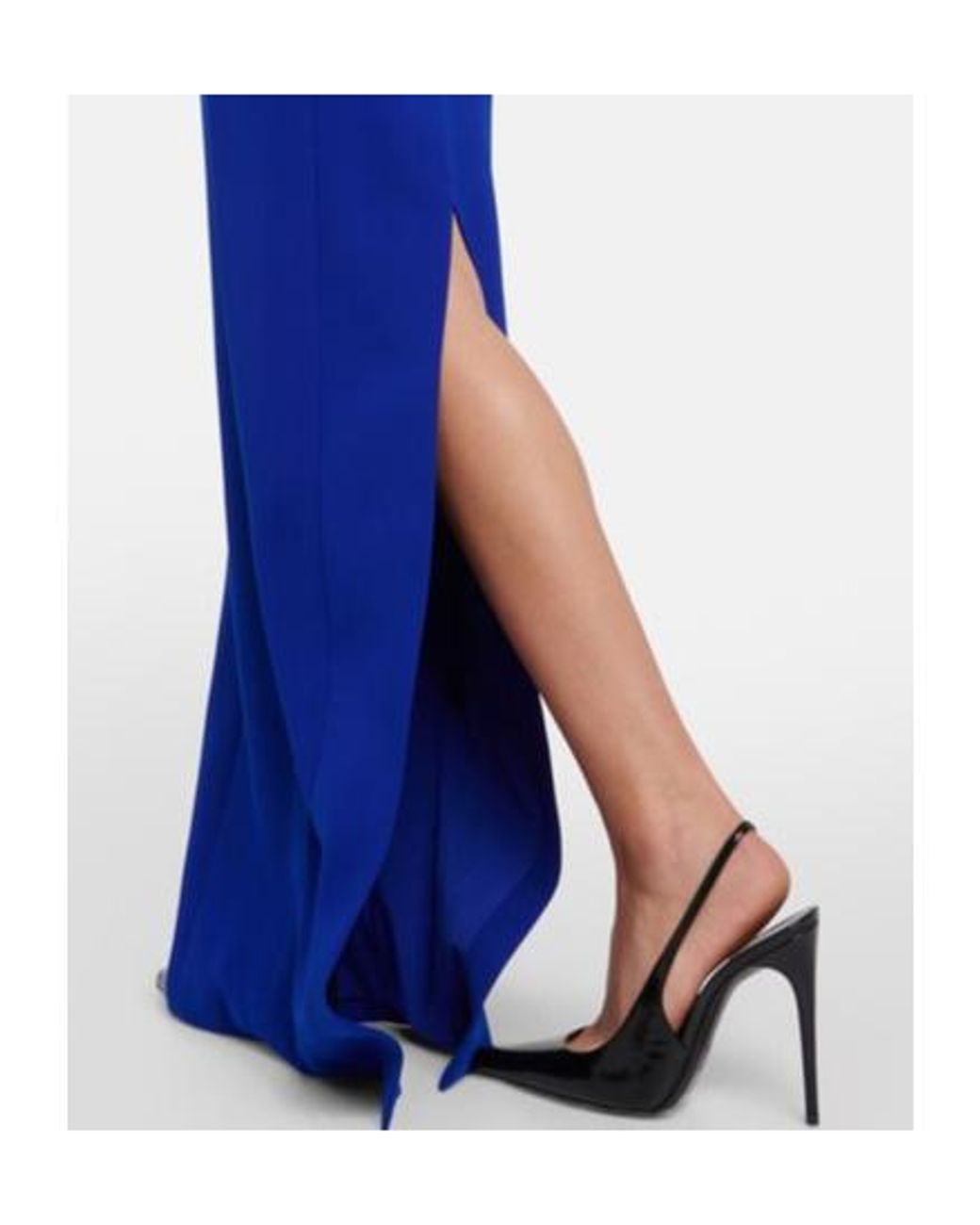 Monot Blue Hooded Crêpe Maxi Dress