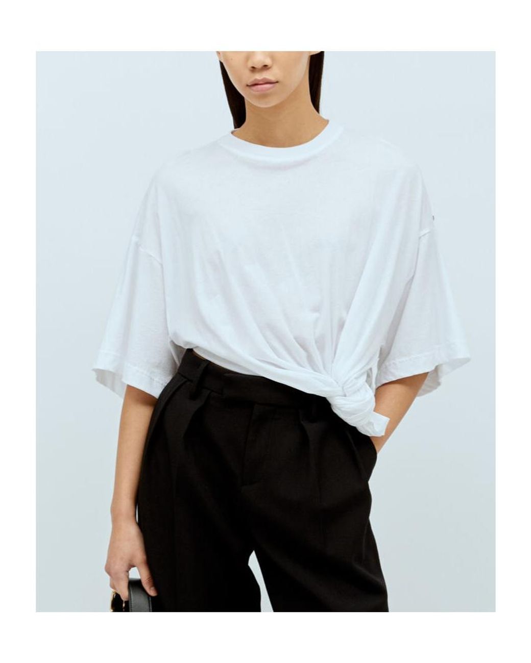 Sportmax White Afgano Ruched Crewneck Top