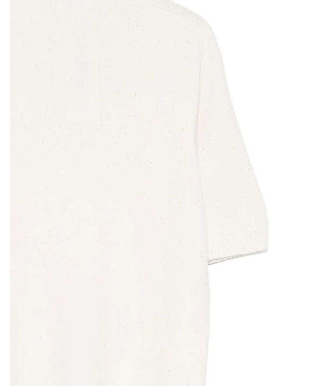 Liu Jo White Short-Sleeve Knitted Top