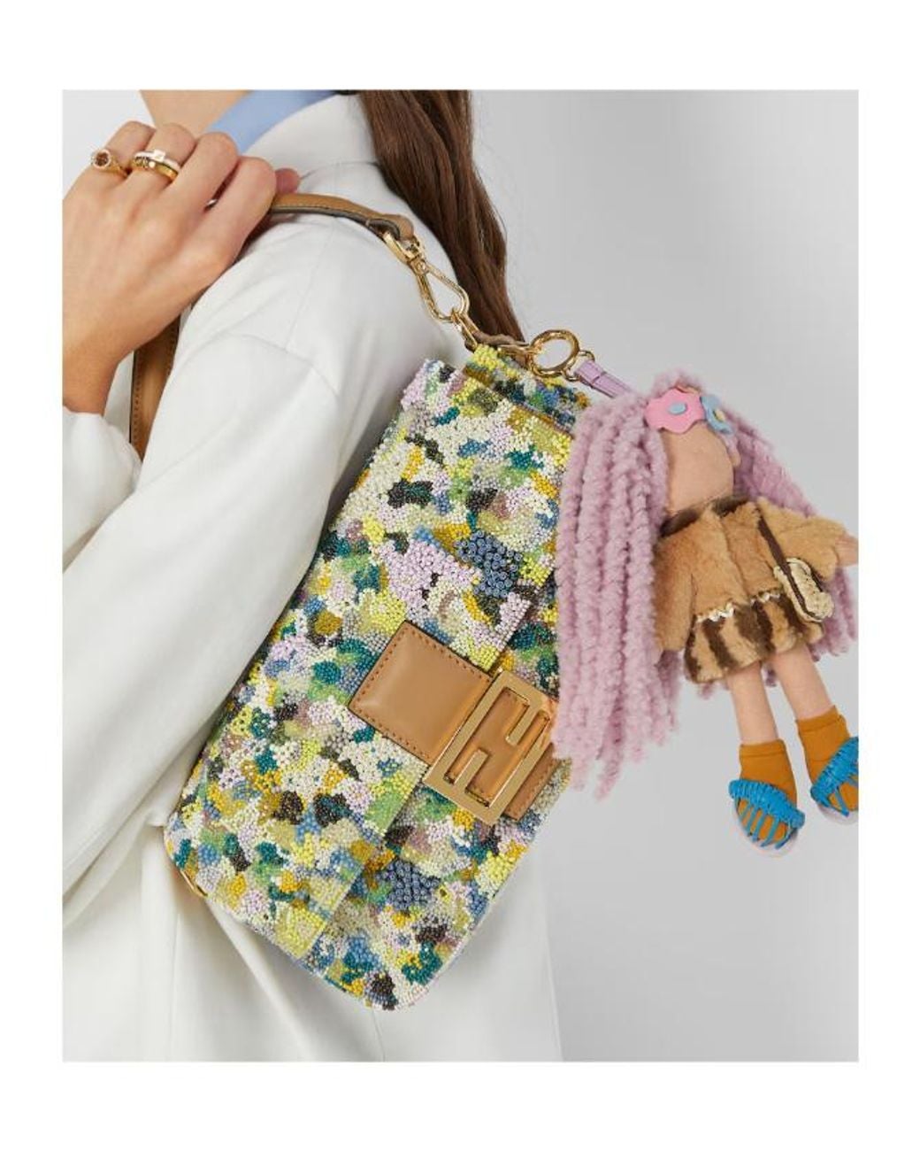 Fendi Metallic Bag Embroidered With Beads