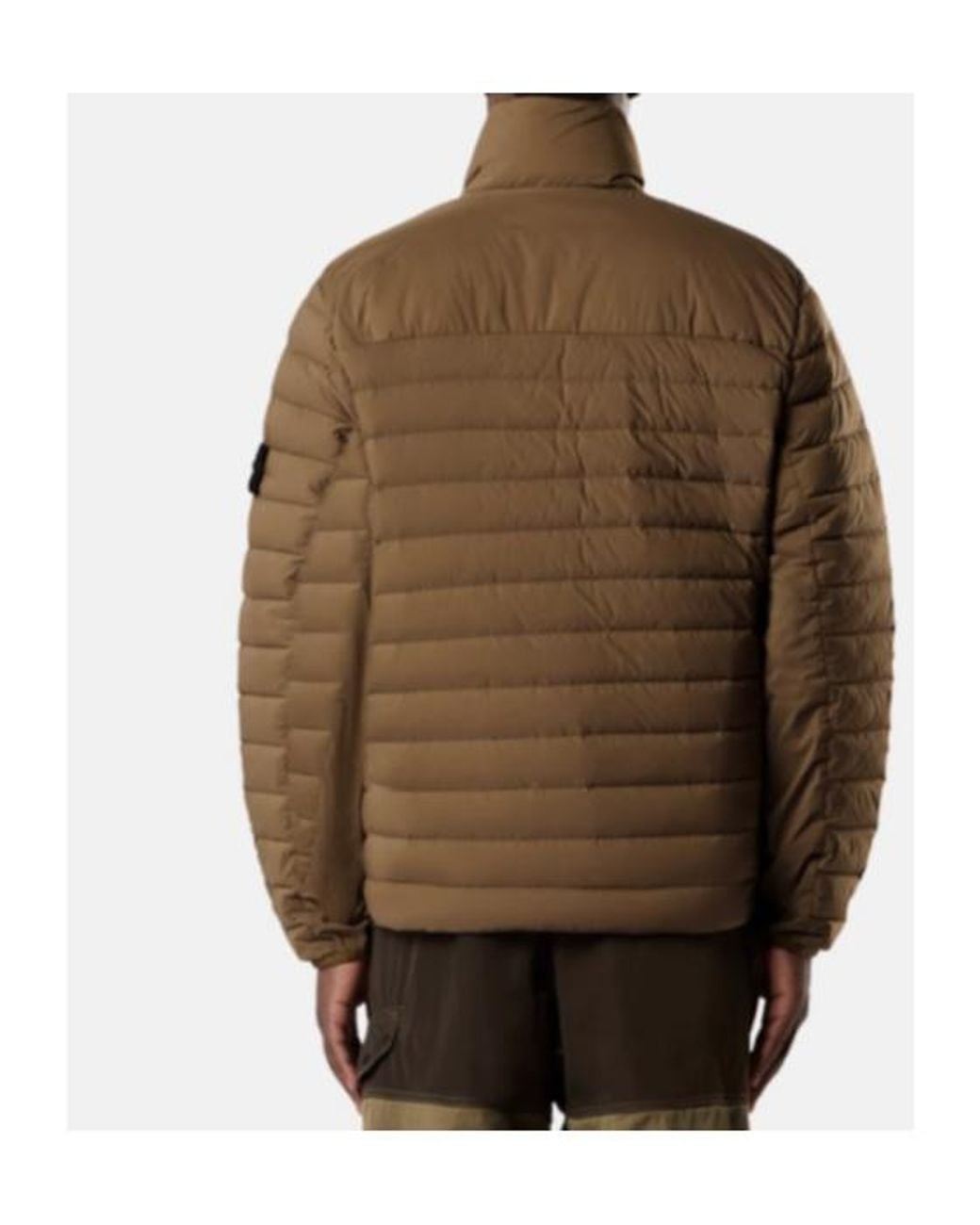 Stone Island Brown Zip-Up Down Jacket for men