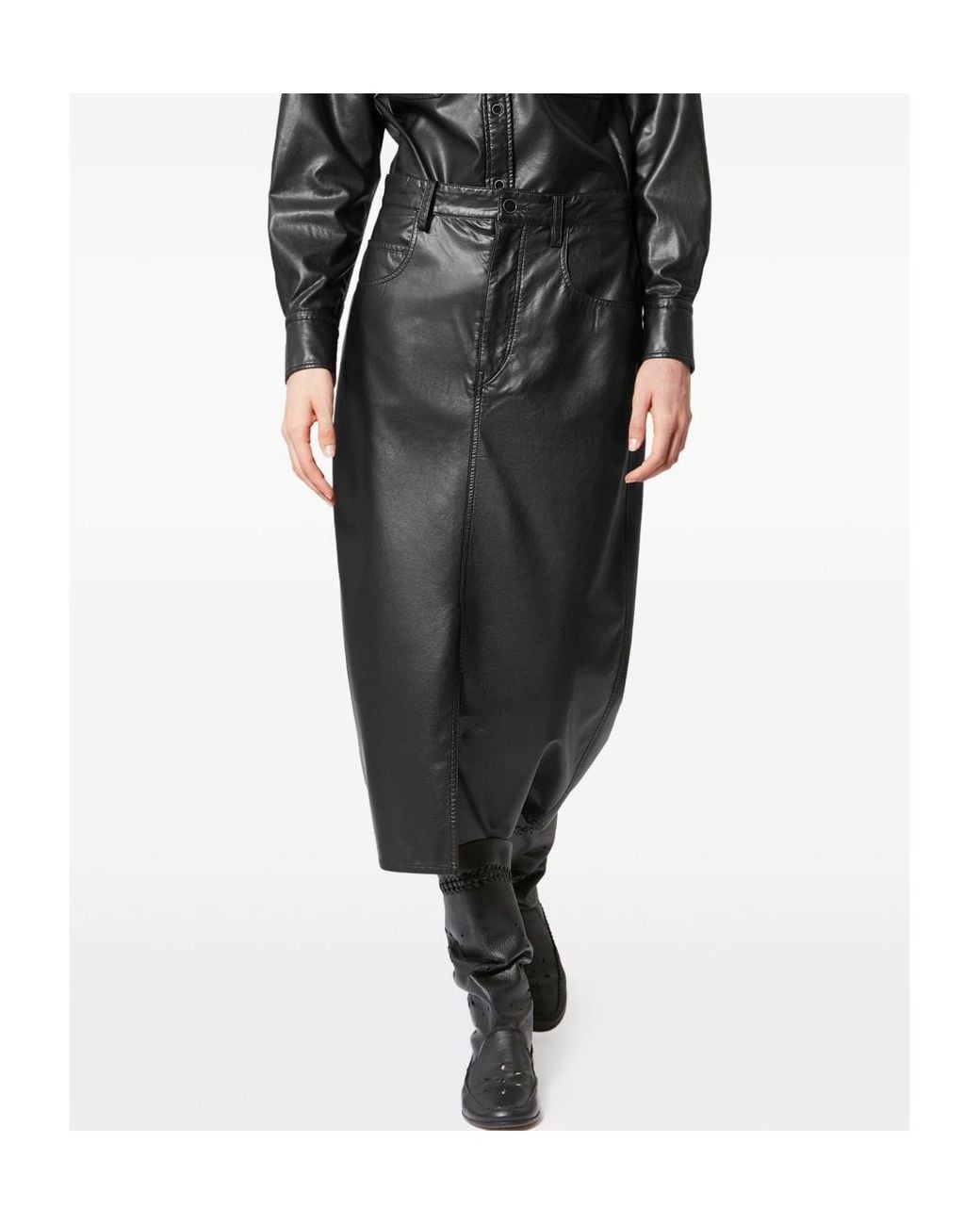 Isabel Marant Black Isabel Marant Étoile Nilauria Faux Leather Skirt