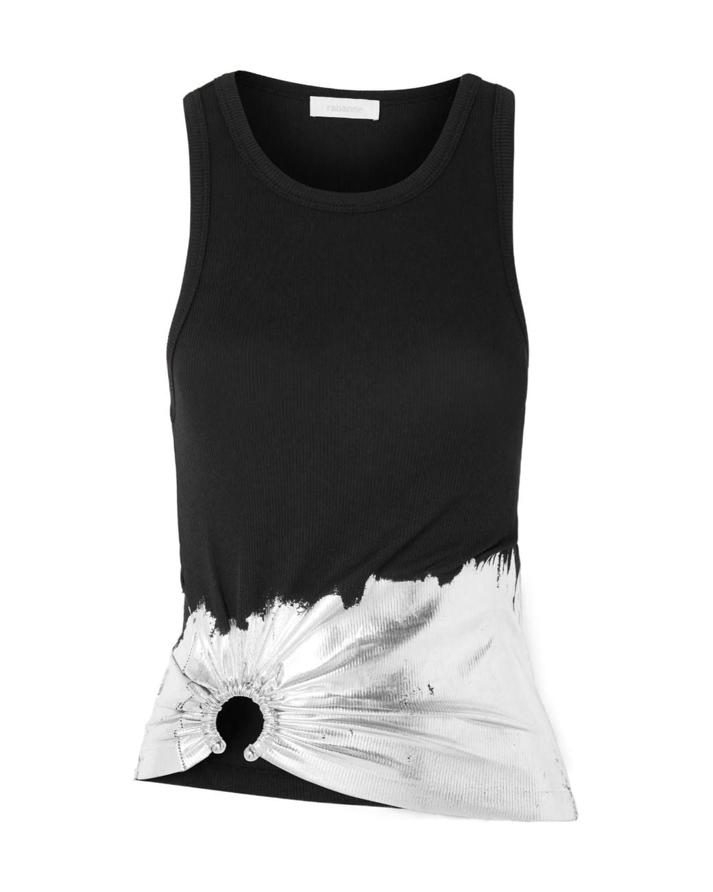 Rabanne Black Rabanne Metallic Printed Sleeveless Top
