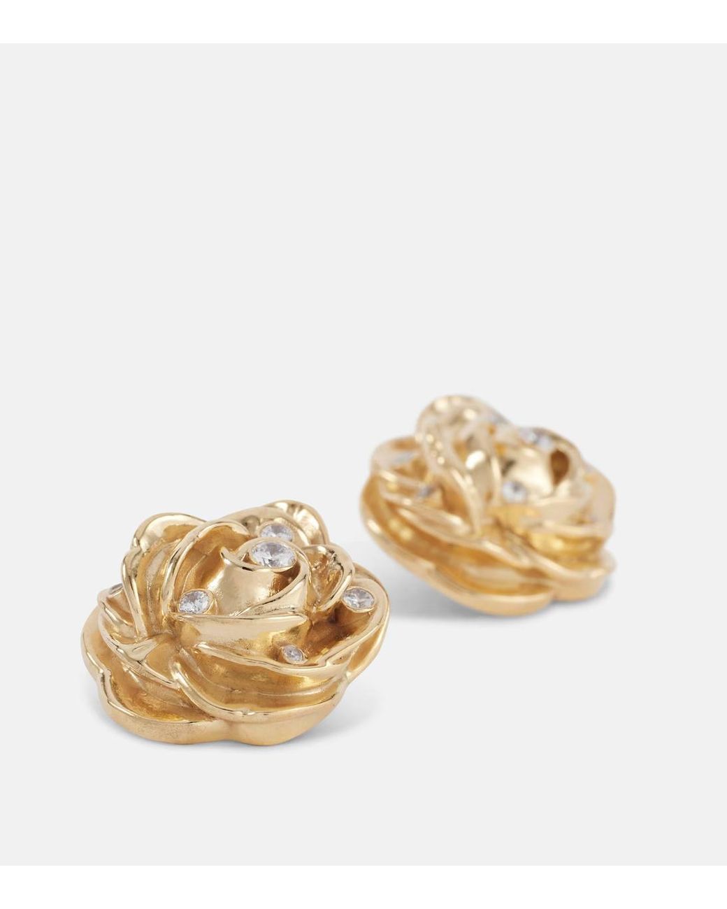 Magda Butrym Metallic Floral Embellished-Plated Earrings