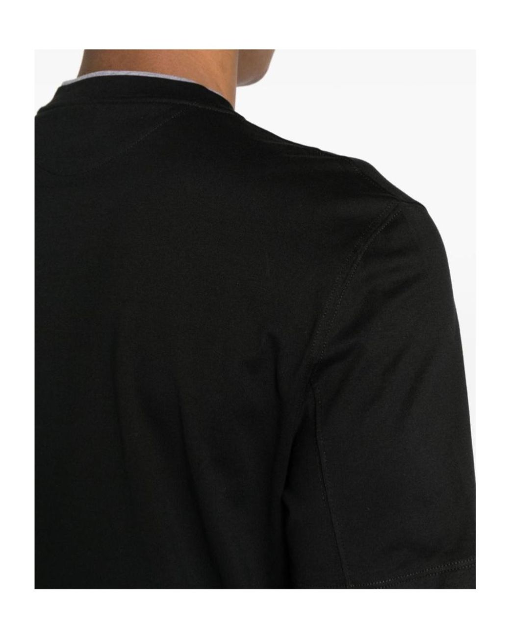 Brunello Cucinelli Black Layered-Effect Crewneck T-Shirt for men