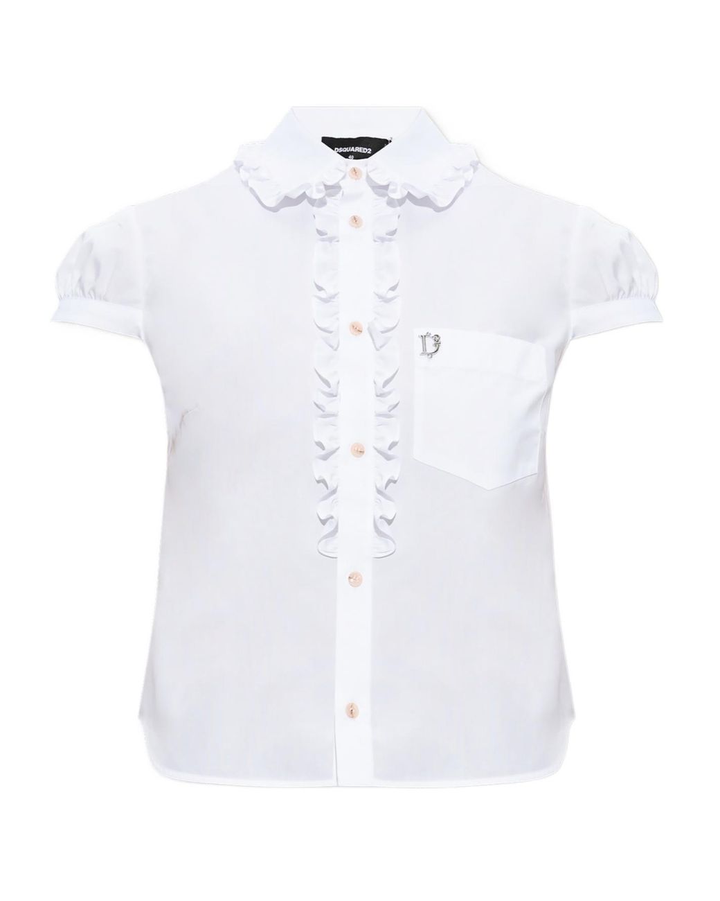 DSquared² White Logo Plaque Cropped Shirt