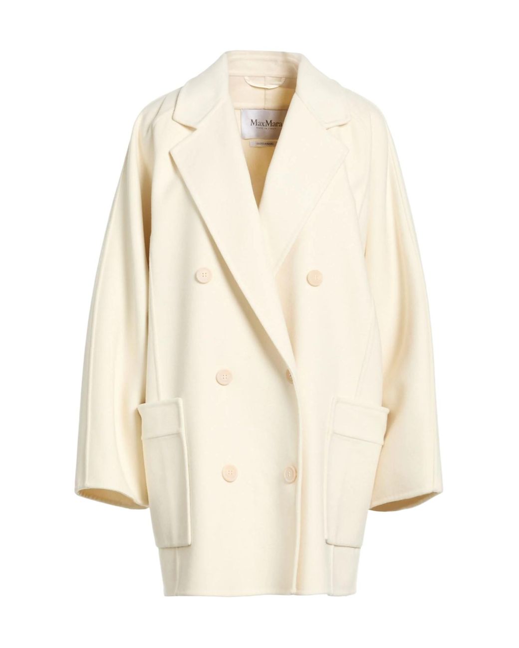 Max Mara Natural Solid Color Wool Coat