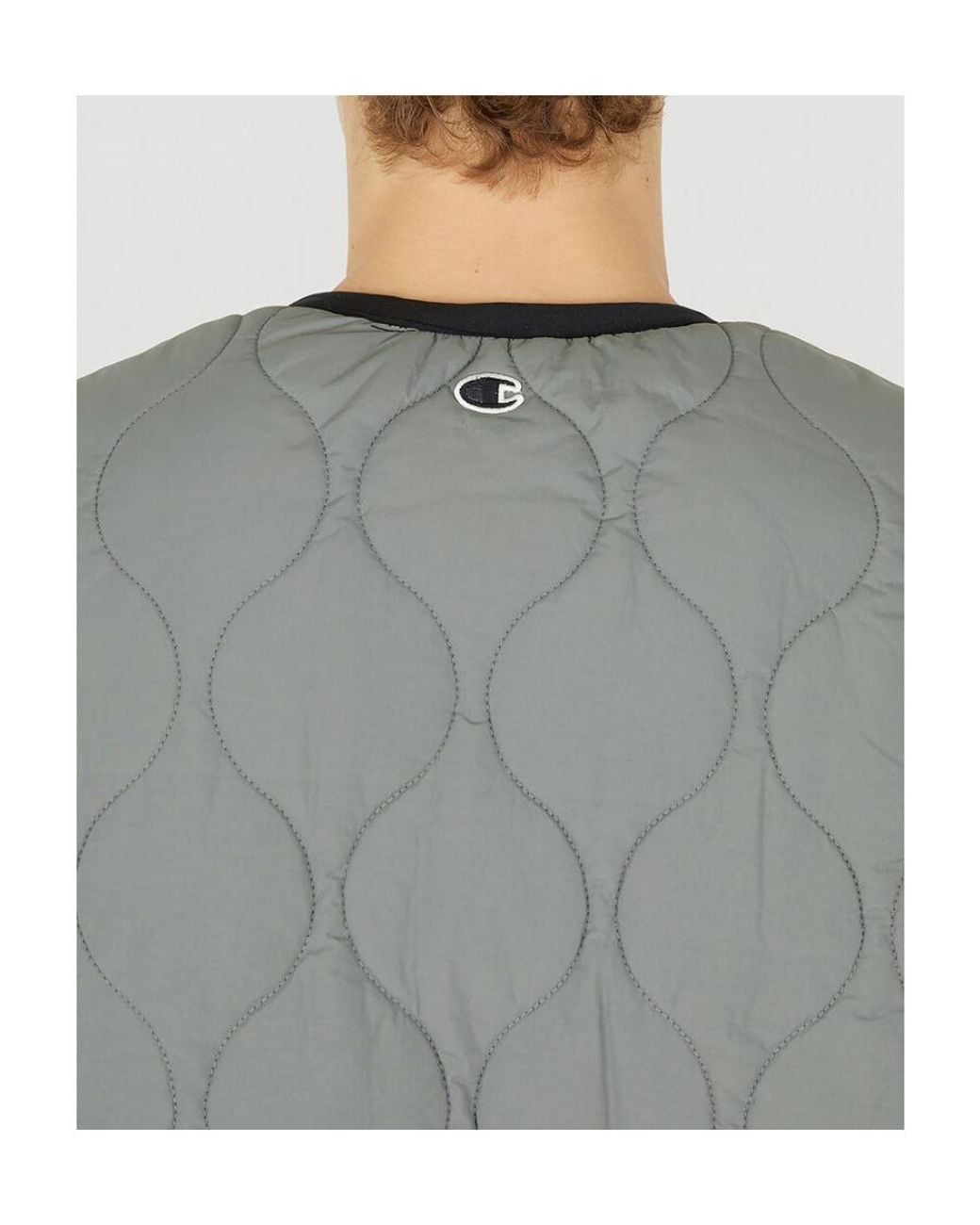 Champion Gray Quilted Sleeveless Gilet for men
