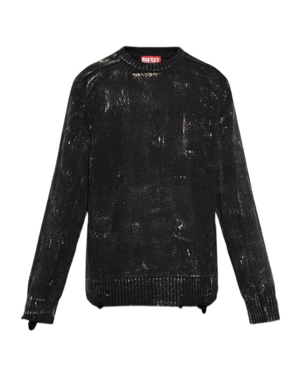 DIESEL Black K-Maxense Distressed Jumper for men