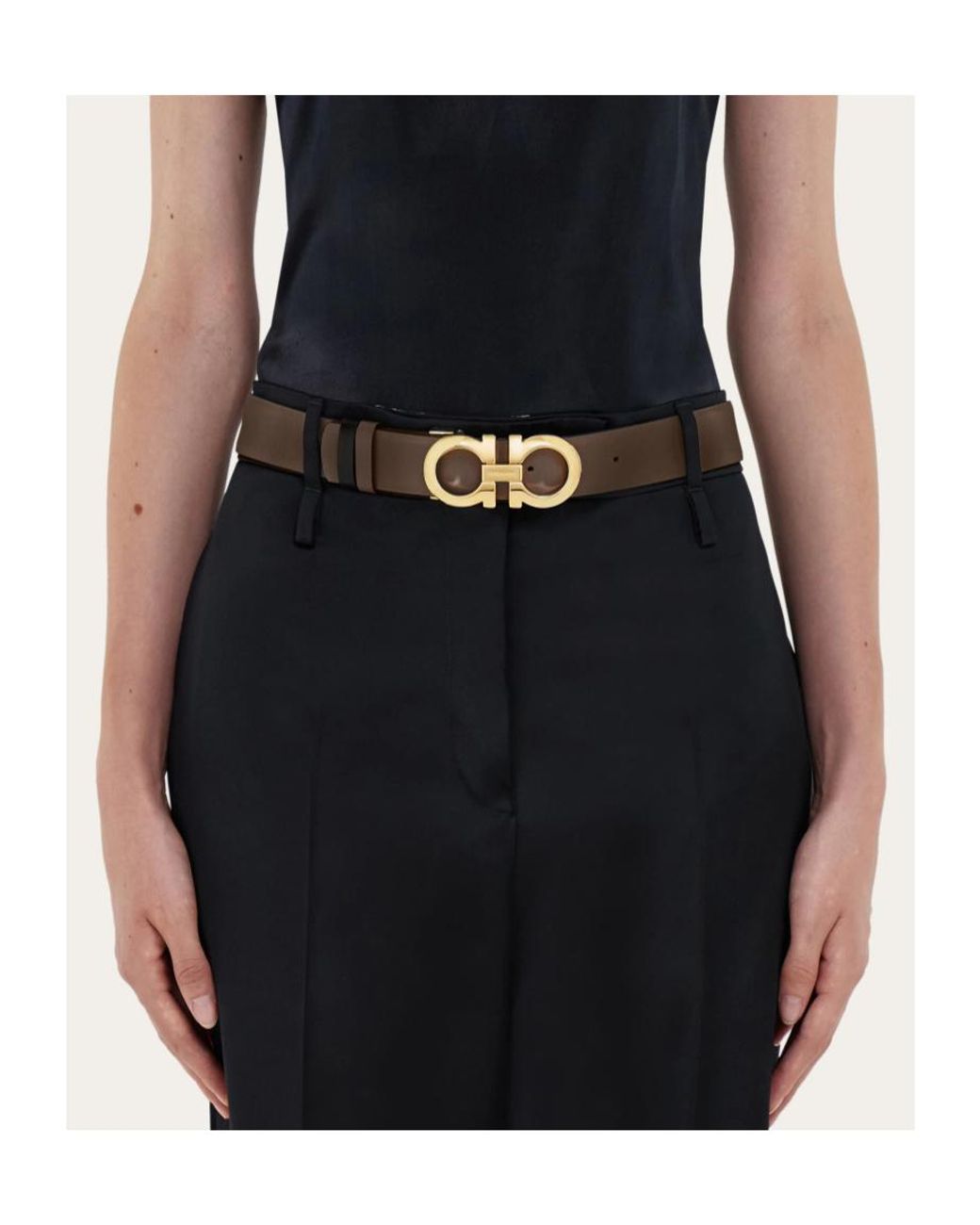 Ferragamo White Reversible And Adjustable Gancini Belt