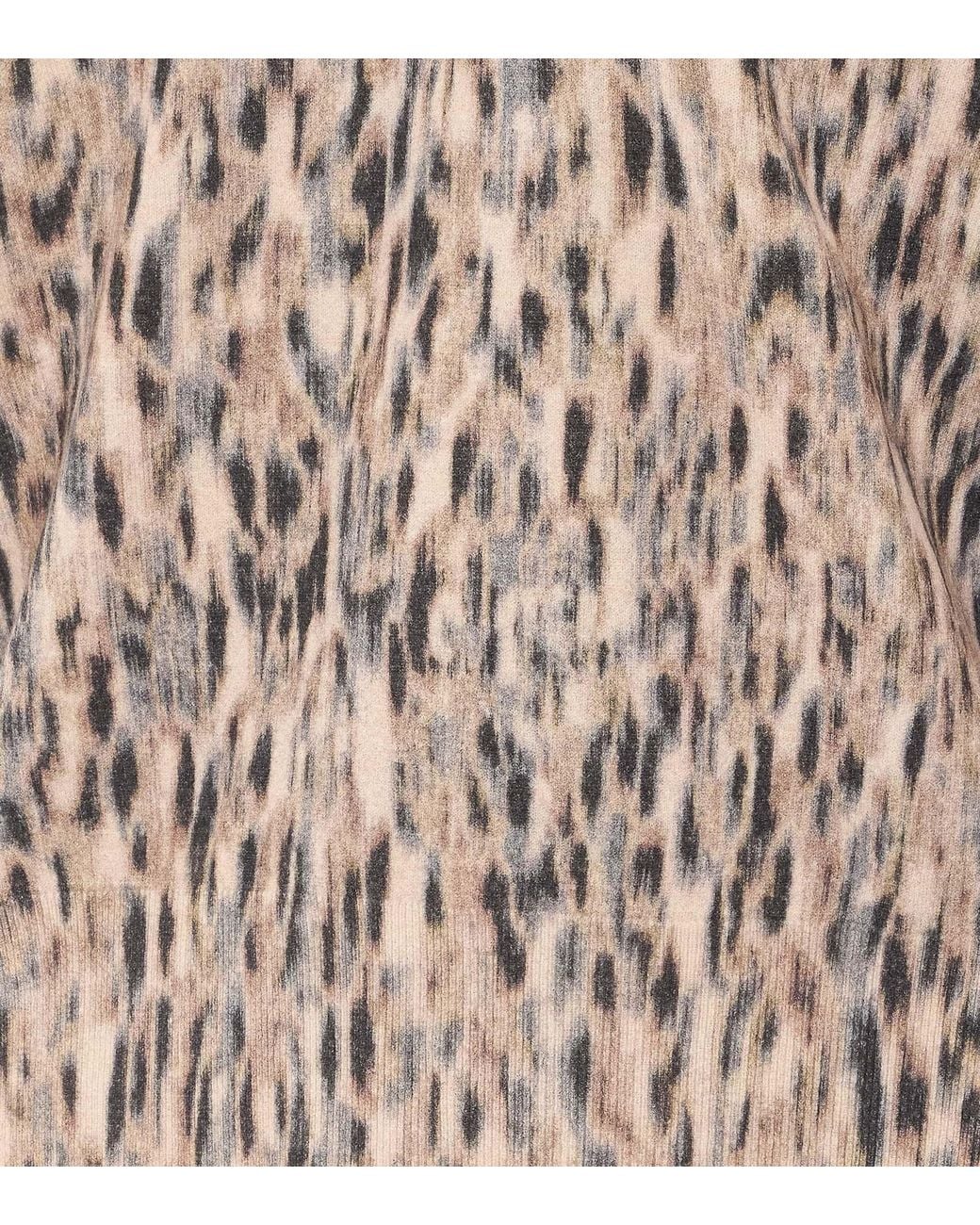 Liu Jo Brown V-Neck Printed Knitted Sweater