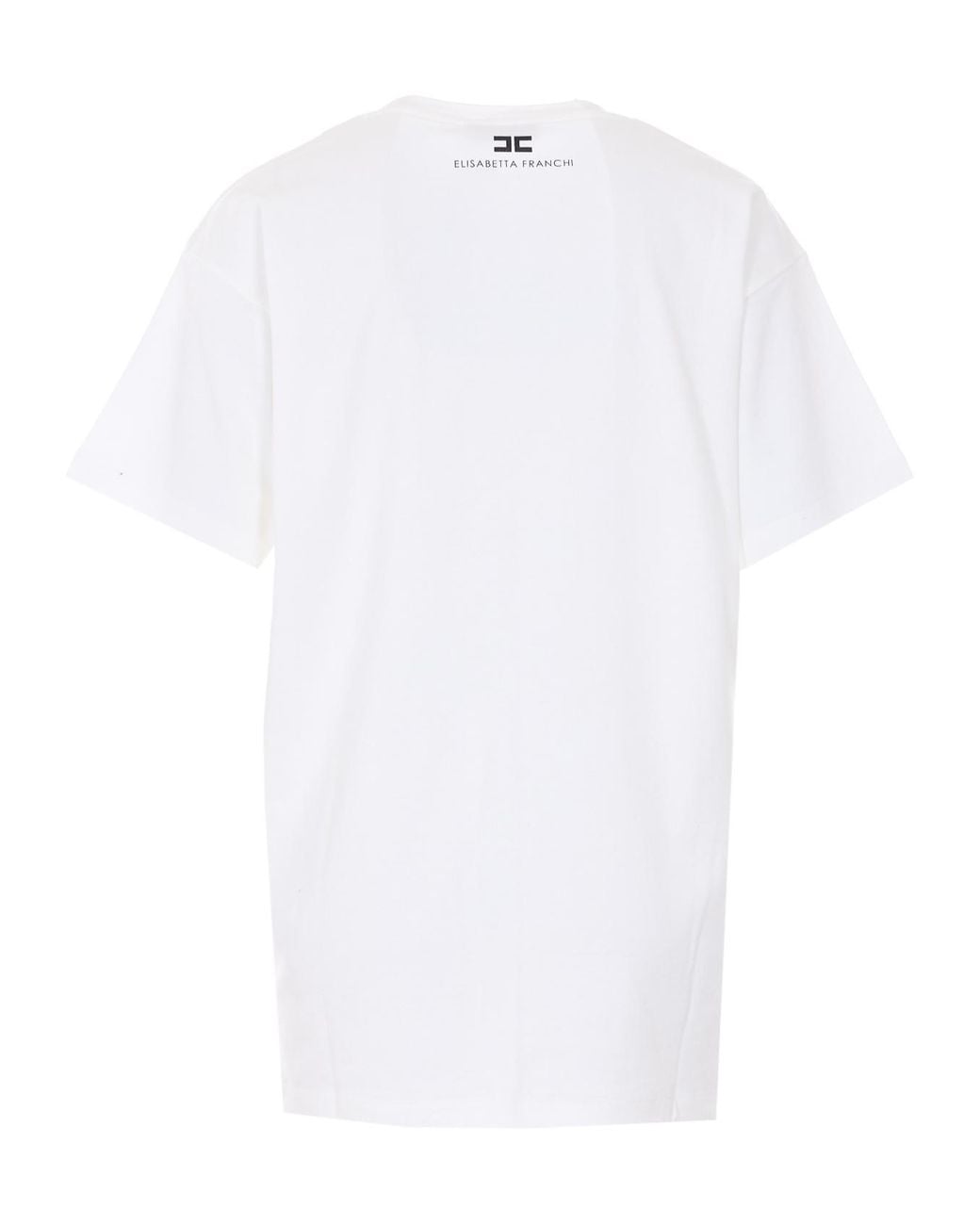 Elisabetta Franchi White Logo Embroidered T-Shirt