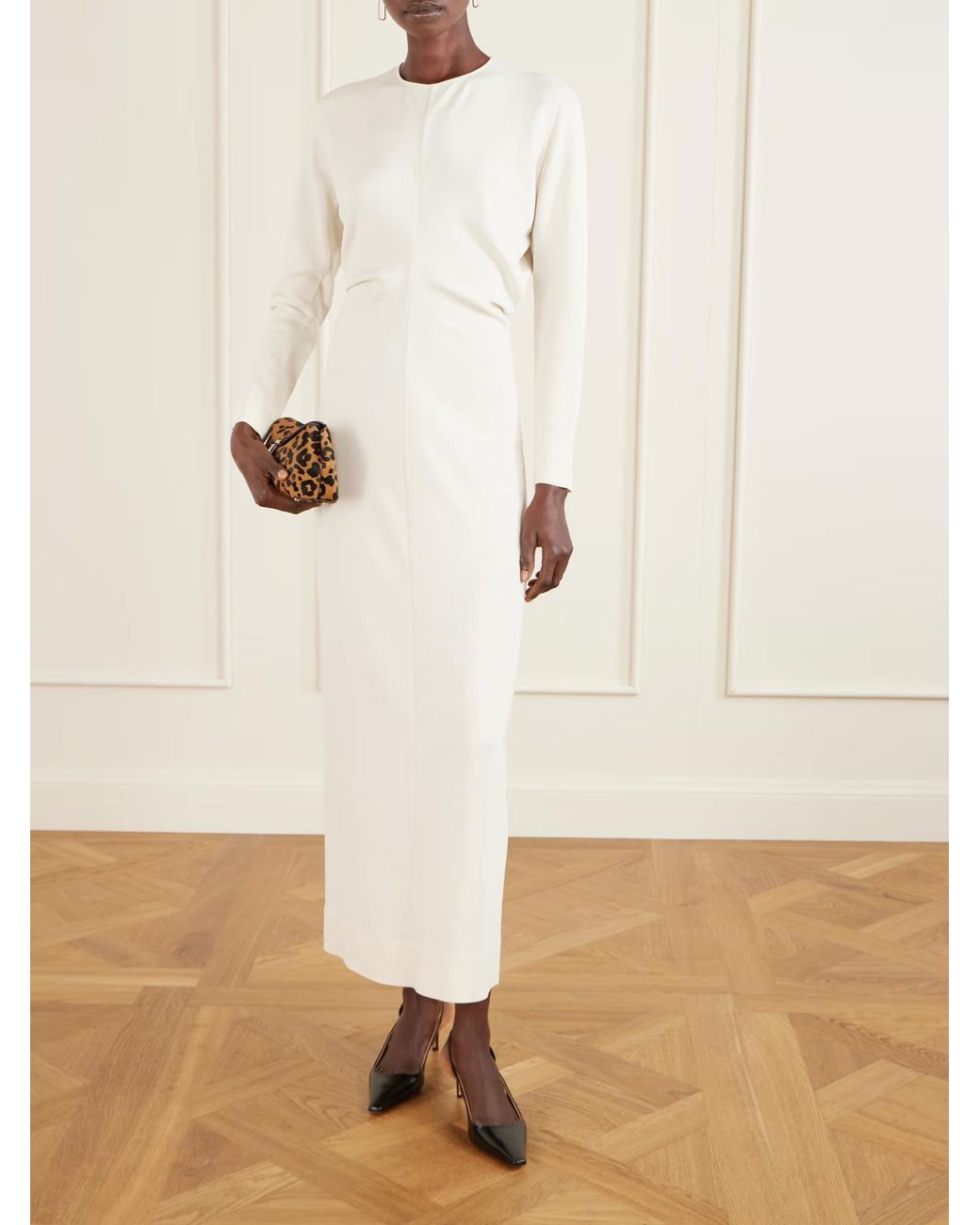 Totême  White Garderob Pleated Maxi Dress