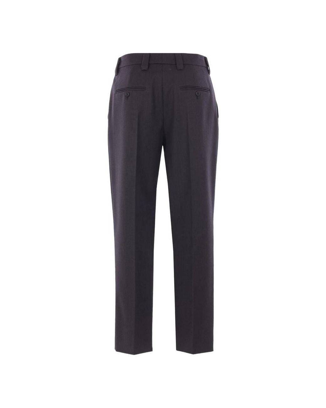 Prada Blue Safety-Pin Detailed Tailored Trousers