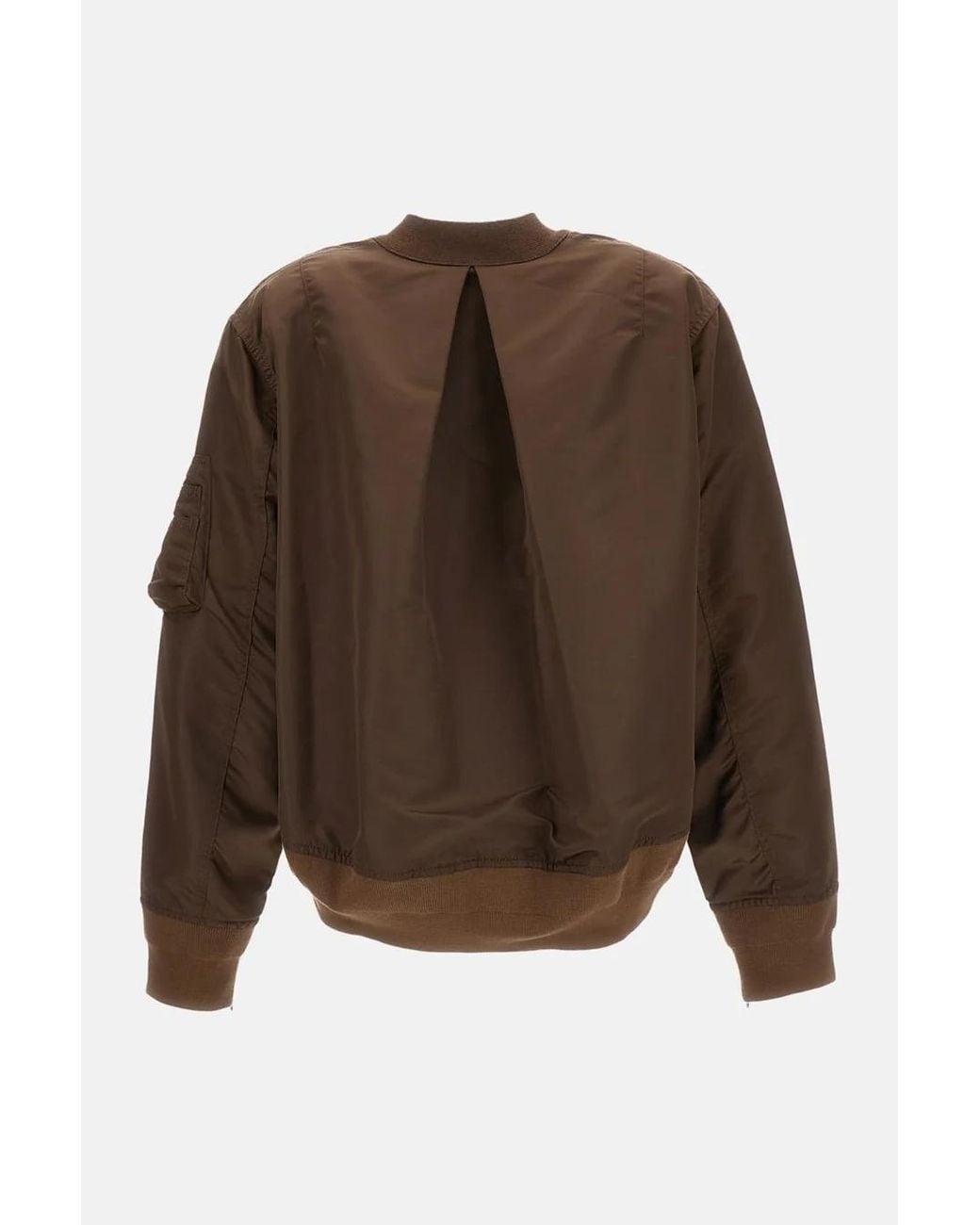 Sacai Brown V-Neck Bomber Jacket