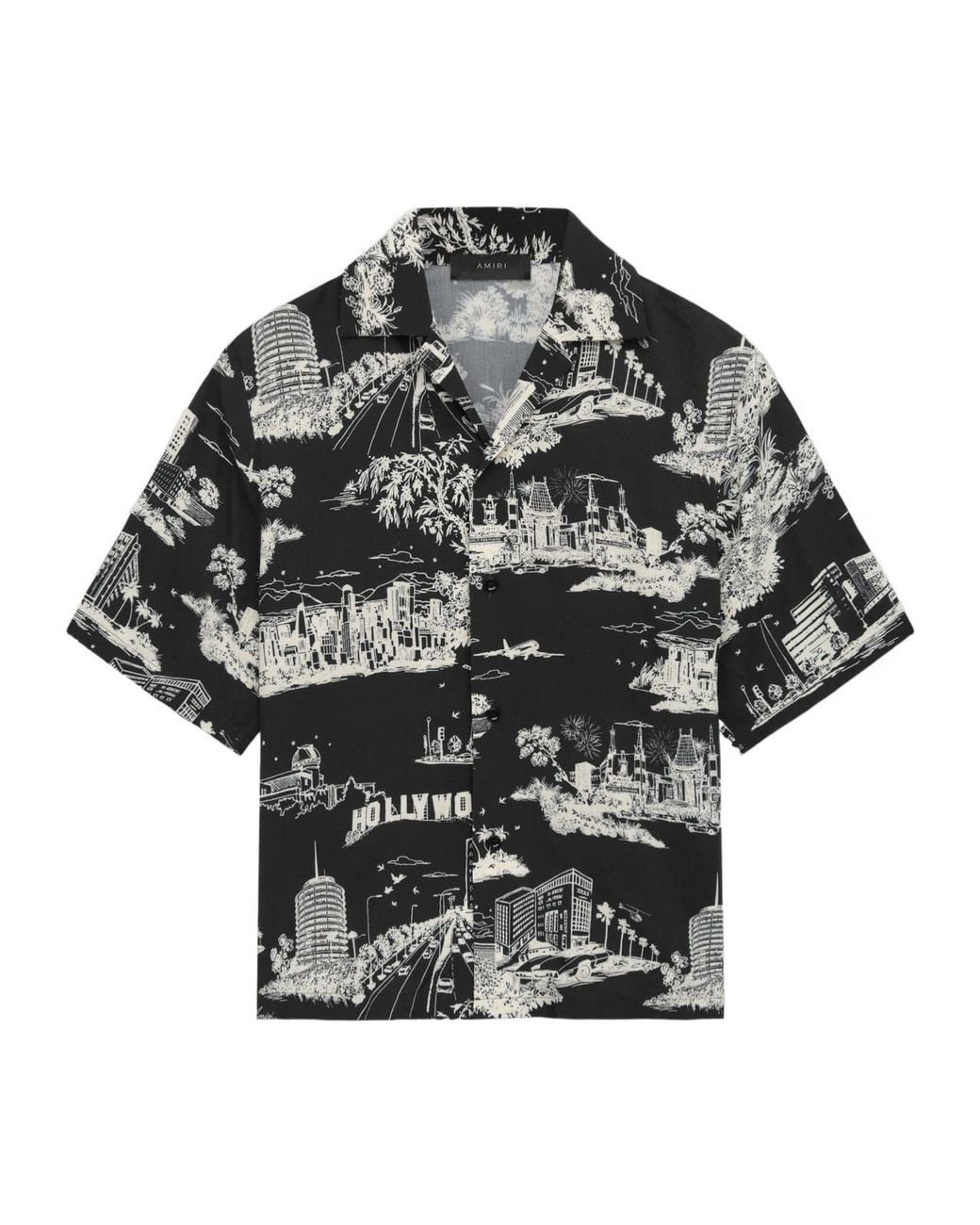 Amiri Gray La Landmark Short-Sleeved Shirt for men
