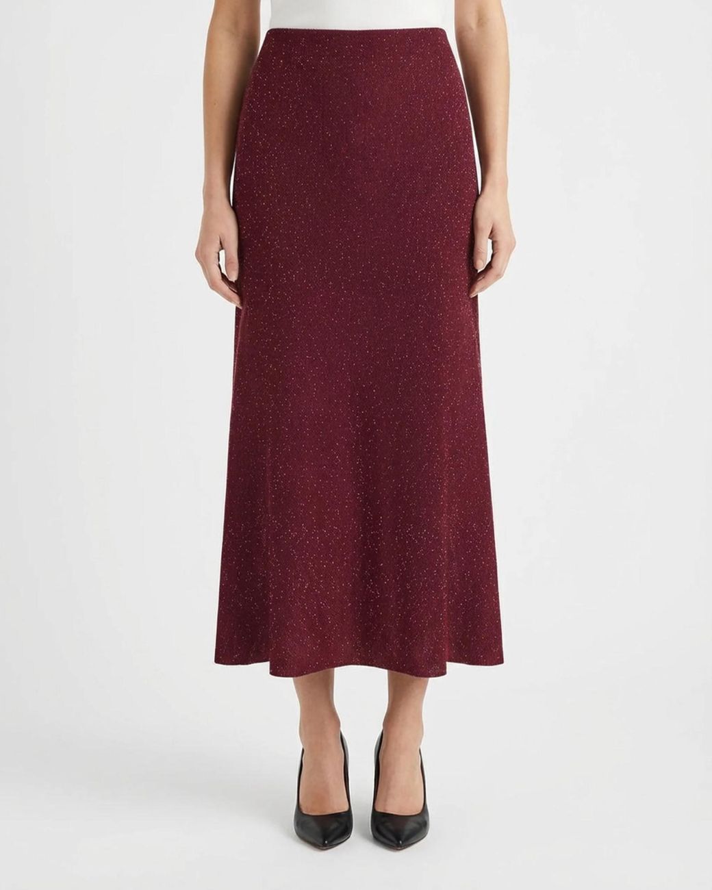 Gabriela Hearst Purple Sabine Beads-Detail Midi Skirt