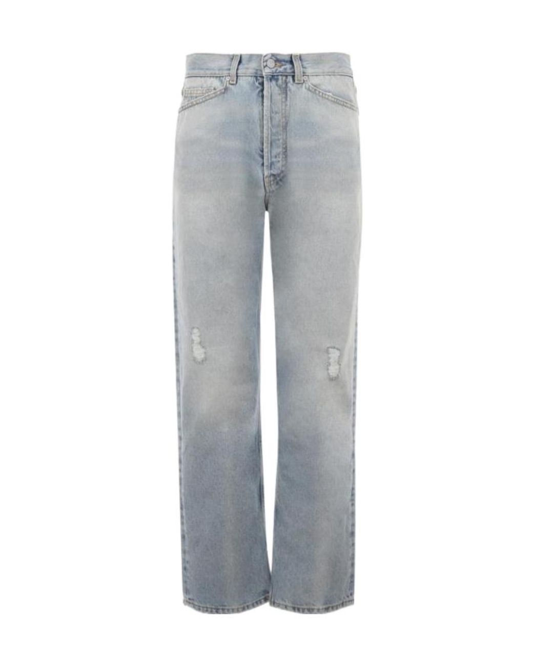Palm Angels Gray Distressed Loose-Fit Jeans for men