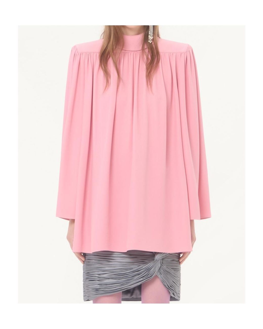 Valentino Pink Cady Couture Pleated Top