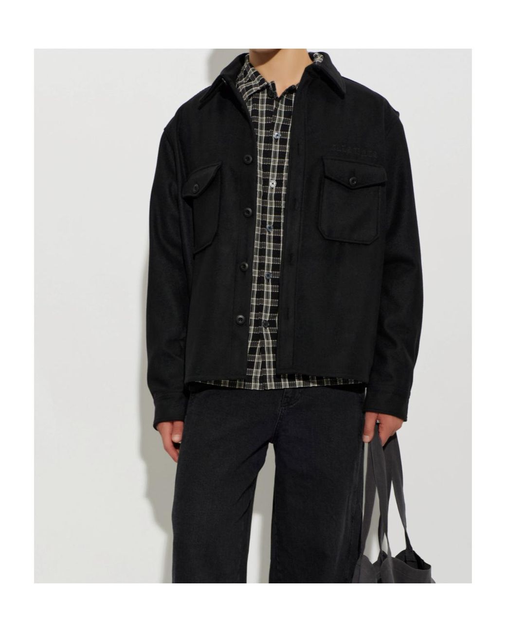 AllSaints Black Casbah Logo Overshirt for men