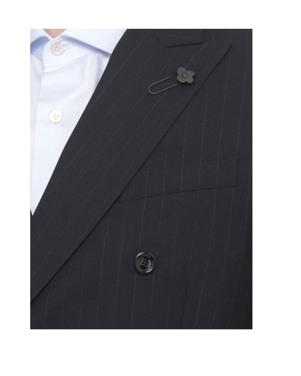 Lardini Blue Pinstriped Double-Breasted Suit for men