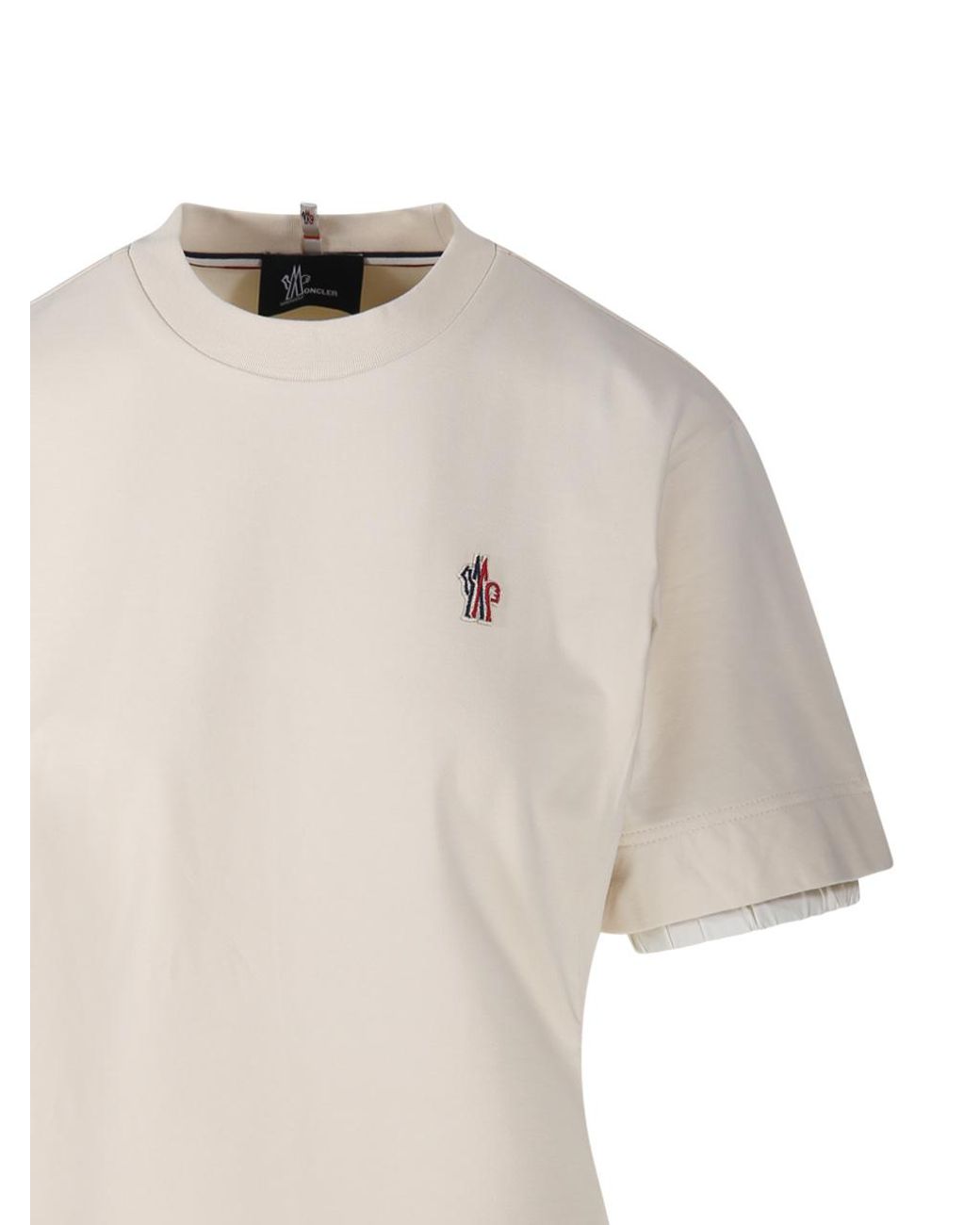 Moncler White Grenoble Logo Detail T-Shirt