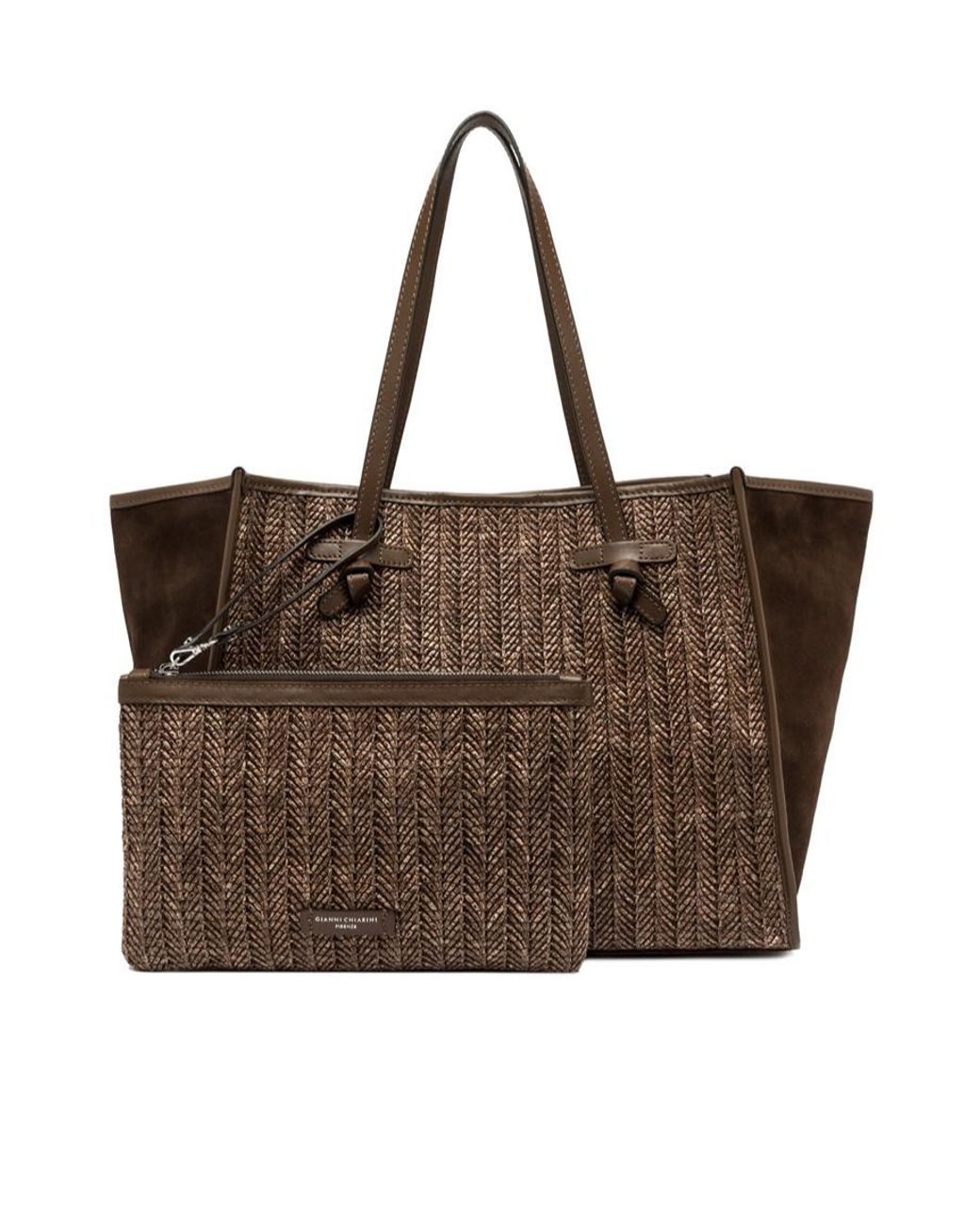 Gianni Chiarini Brown Marcella Woven-Effect Tote Bag