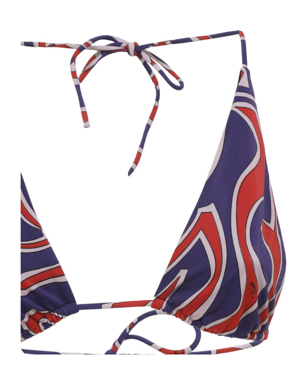 Emilio Pucci Red Labirinto Print Triangle Bikini Top