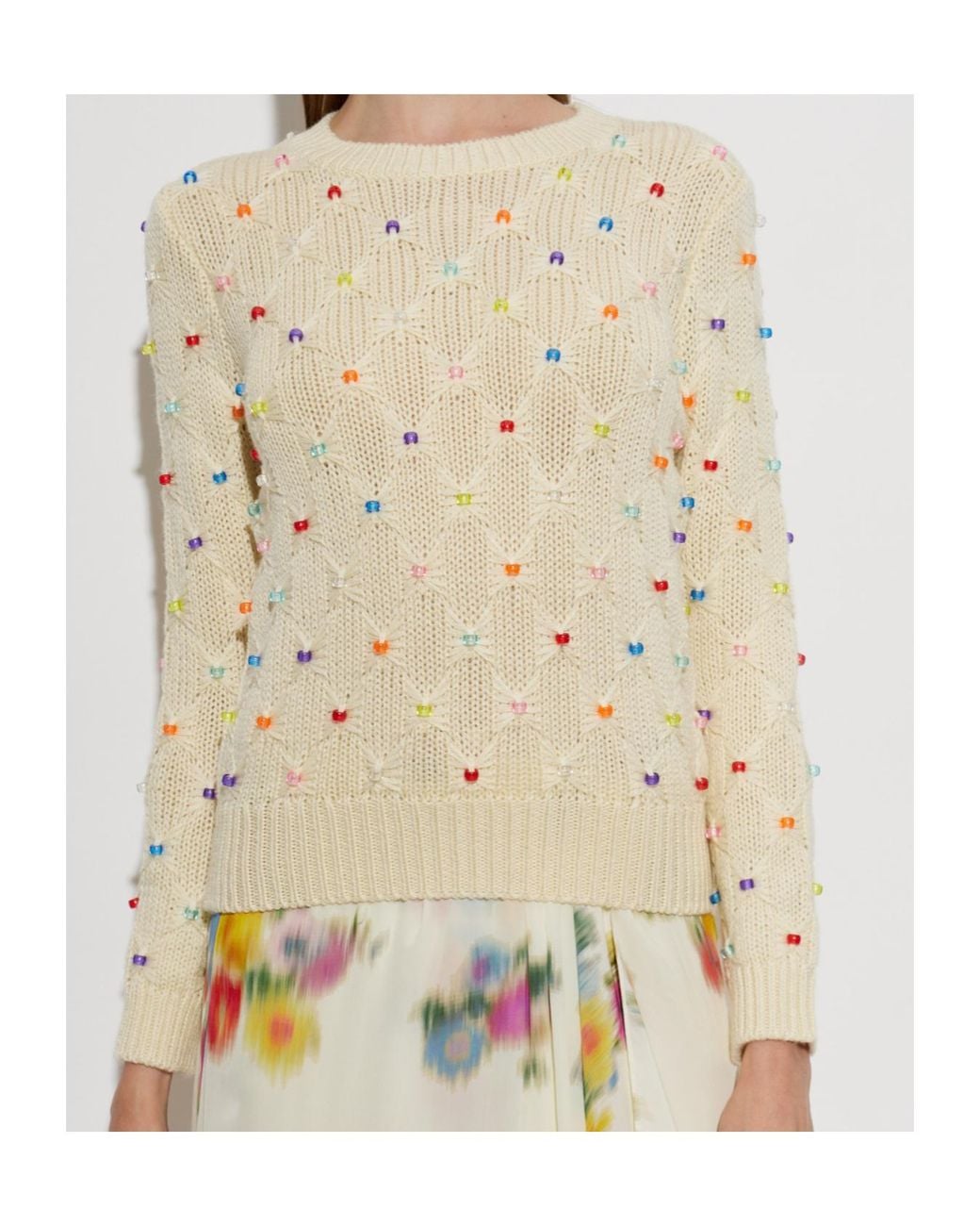Isabel Marant White Isabel Marant Étoile Priyanka Embellished Knitted Sweater