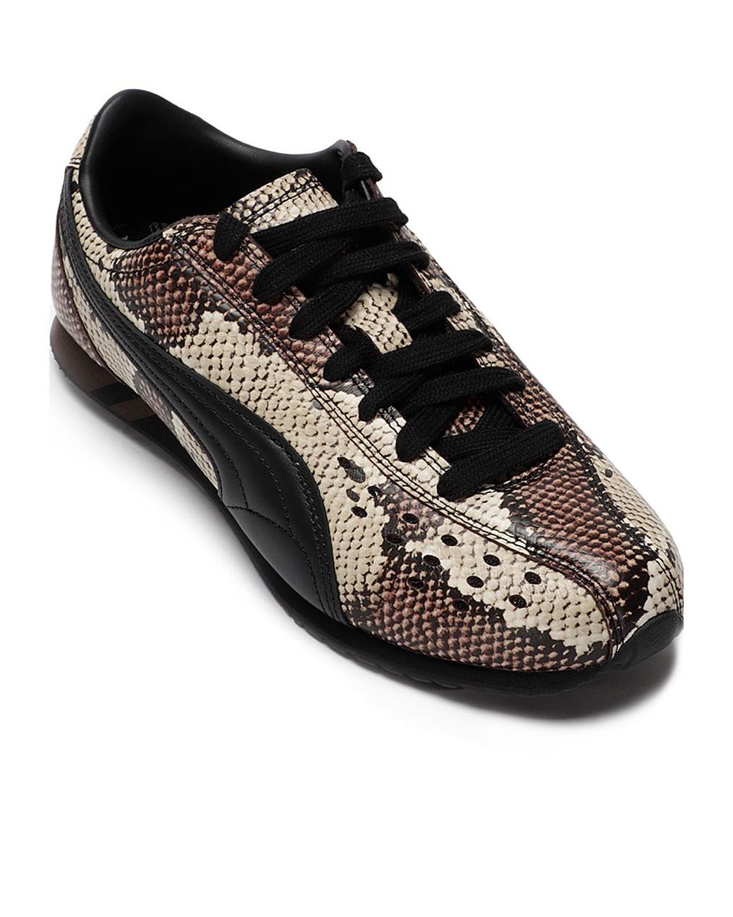 PUMA Black Sprint Snake Lace-Up Sneakers for men