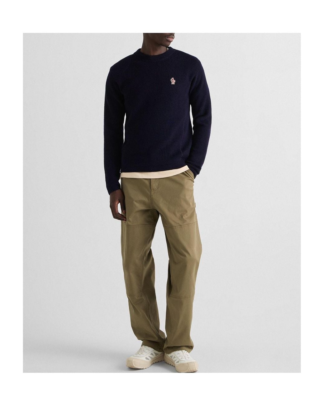 Moncler Blue Half-Turtleneck Knitted Sweater for men