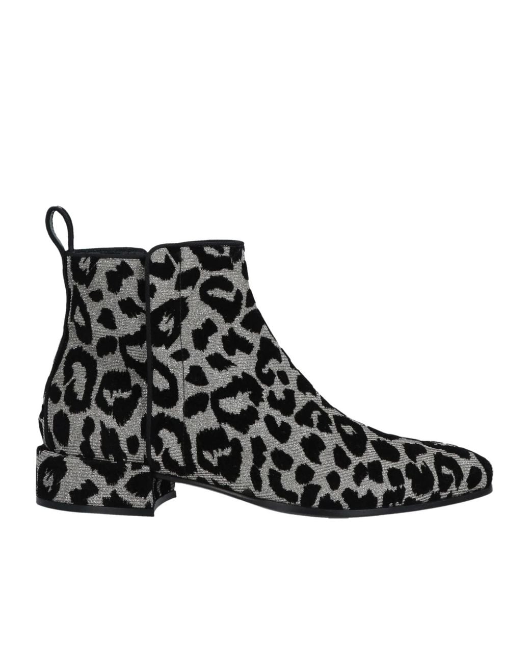 Dolce & Gabbana Multicolor Black Silver Leopard Ankle Zipper Boots Shoes