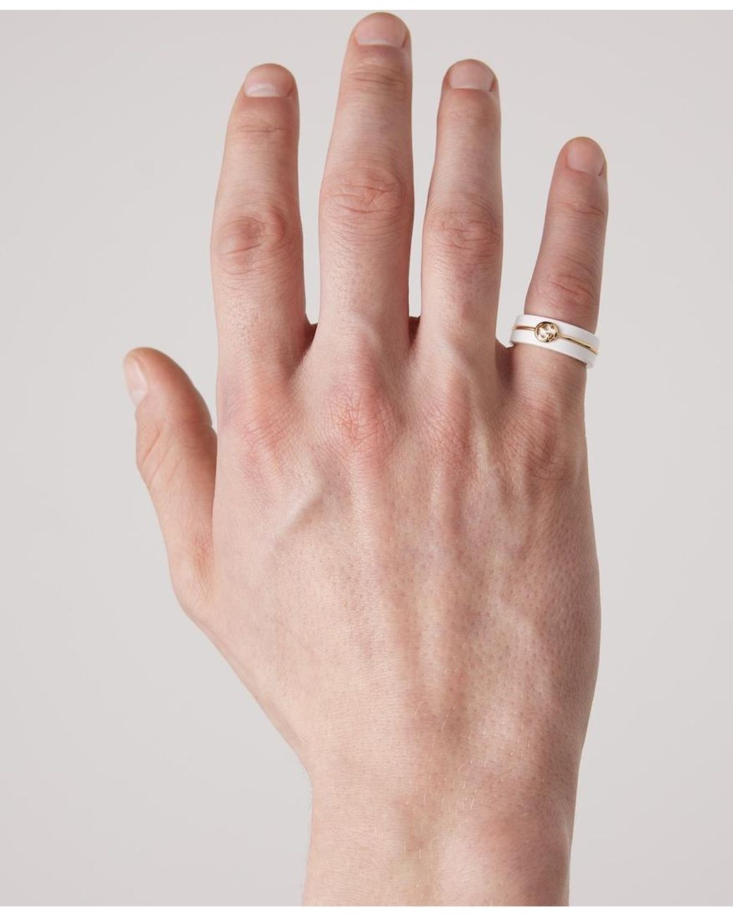 Gucci Metallic Interlocking Zirconia Ring