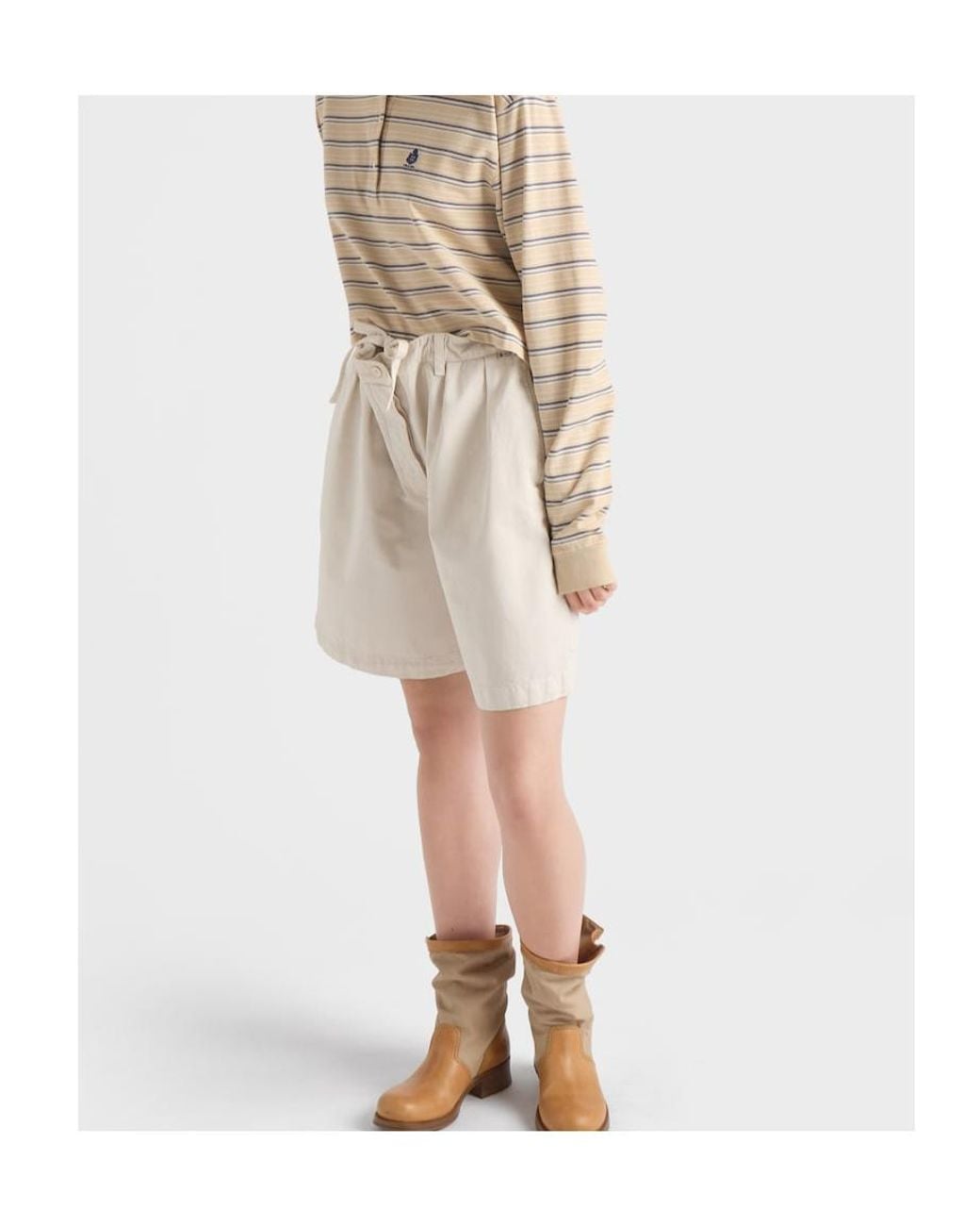 Prada Natural Old Gabardine Bermudas