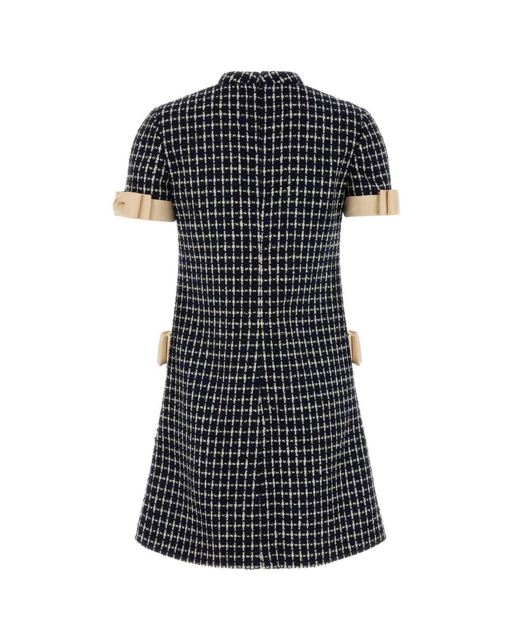 Valentino Black Bow Detailed Mock Neck Mini Dress